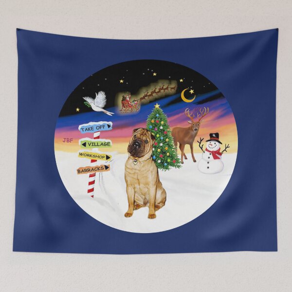 Item preview, Christmas Signs with a Chinese Shar Pei designed and sold by JeanBFitzgerald.