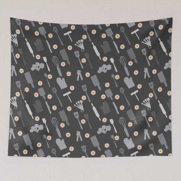 Item preview, In The Kitchen — Grey with Daisies designed and sold by DenAlex.