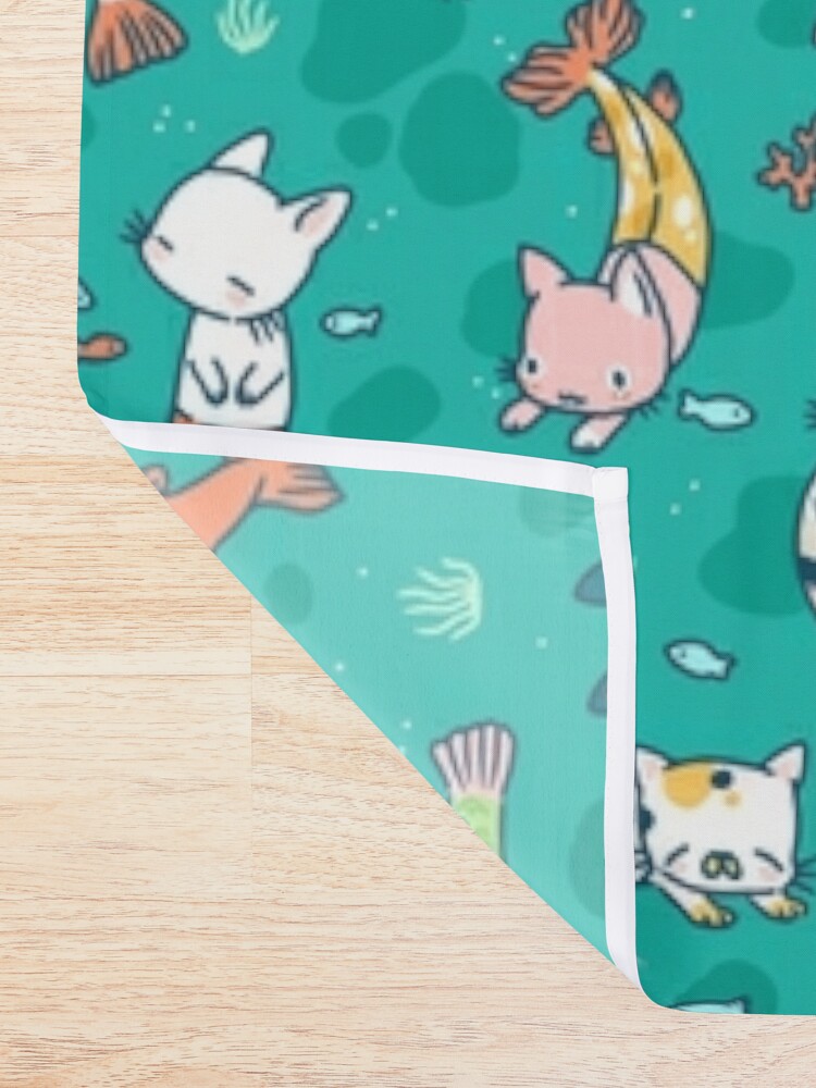 Alternate view of Meowmaids Teal Shower Curtain