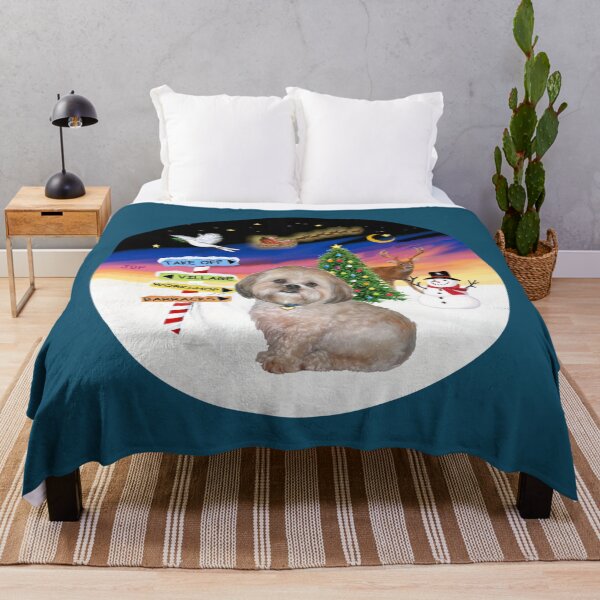Item preview, Christmas Magic with a Lhasa Apso (cream and brown) designed and sold by JeanBFitzgerald.