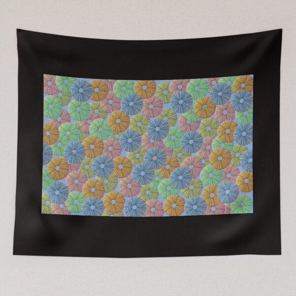 Item preview, Sea urchin design on blue background designed and sold by neil harrison.