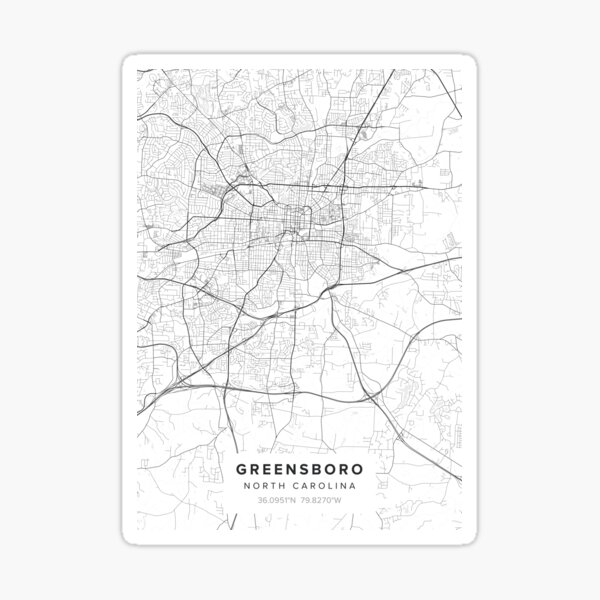 "Greensboro NC Map" Sticker by Kara515 | Redbubble