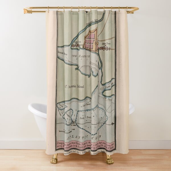 Vintage St Augustine FL Map (1802) Shower Curtain