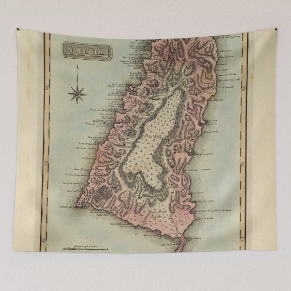 Item preview, Vintage St Lucia Island Map (1823) designed and sold by BravuraMedia.
