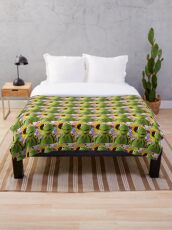 Kermit the Frog Flowers Throw Blanket
