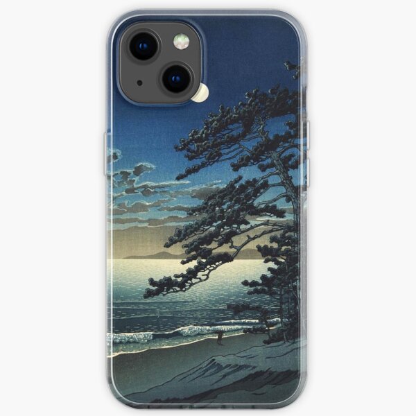 Lune sur la plage de Ninomiya par Kawase Hasui Coque souple iPhone