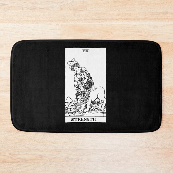 Artikelvorschau, Tarotkarte: Stärke schwarz & amp; amp; Weiß entworfen und verkauft von tarotcarddesign.