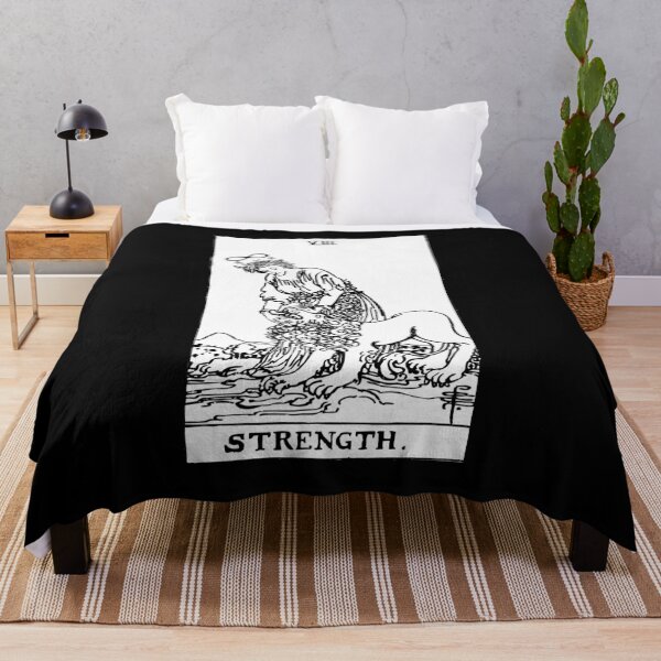 Item preview, Tarot Card : Strength black & white designed and sold by tarotcarddesign.