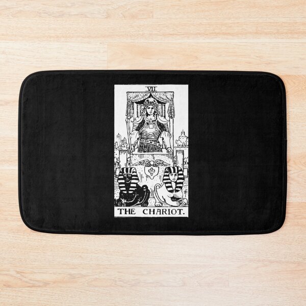 Artikelvorschau, Tarot-Karte: Der Chariot schwarz & amp; Weiß entworfen und verkauft von tarotcarddesign.