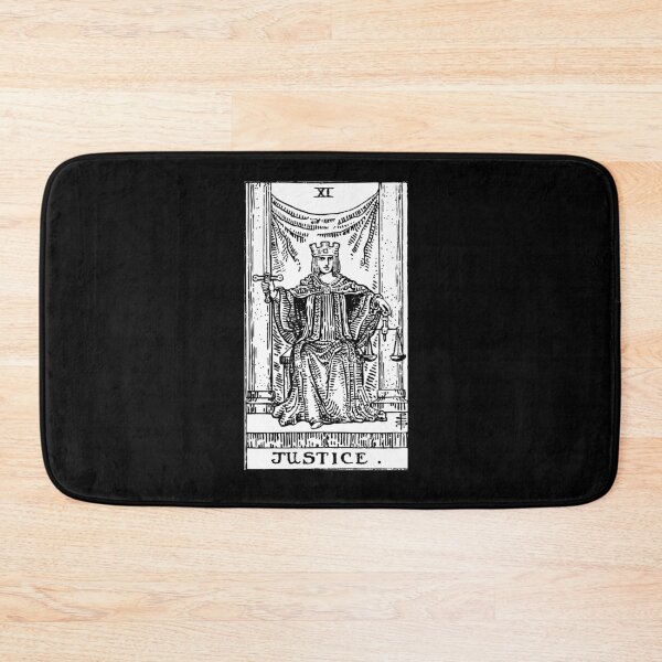 Artikelvorschau, Tarotkarte: Gerechtigkeit schwarz & amp; Weiß entworfen und verkauft von tarotcarddesign.