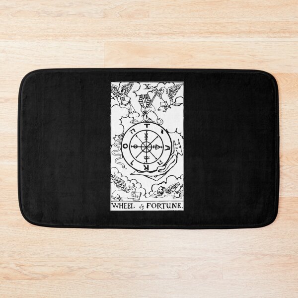 Artikelvorschau, Tarotkarte: Glücksrad schwarz & amp; Weiß entworfen und verkauft von tarotcarddesign.
