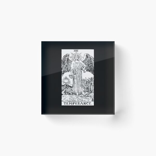 Artikelvorschau, Tarotkarte: Mäßigkeit schwarz & amp; Weiß entworfen und verkauft von tarotcarddesign.