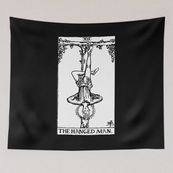 Artikelvorschau, Tarotkarte: The Hanged Man schwarz & amp; Weiß entworfen und verkauft von tarotcarddesign.