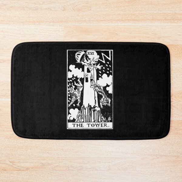 Item preview, Tarot Card : The Tower black & white designed and sold by tarotcarddesign.