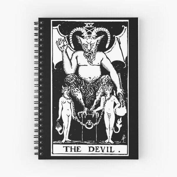 Item preview, Tarot Card : The Devil black & white designed and sold by tarotcarddesign.