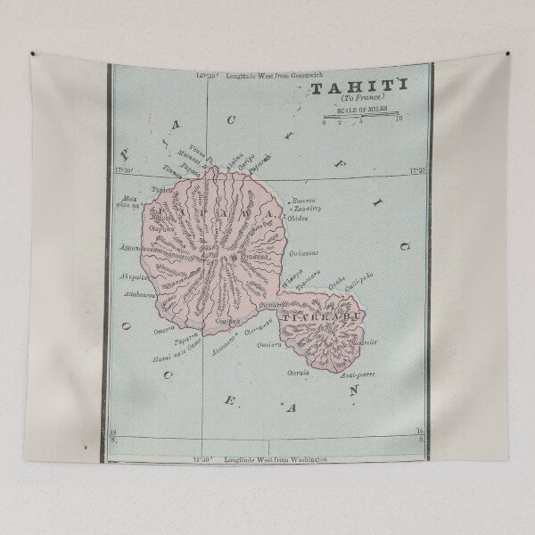 Item preview, Vintage Map of Tahiti (1901) designed and sold by BravuraMedia.