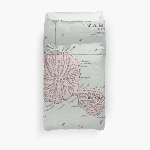 Carte vintage de Tahiti (1901) Housse de couette