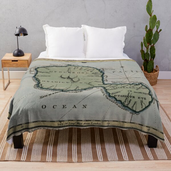 Item preview, Vintage Map of Tahiti (1800) designed and sold by BravuraMedia.