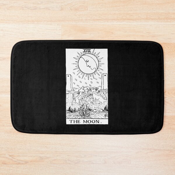 Item preview, Tarot Card : The Moon black & white designed and sold by tarotcarddesign.