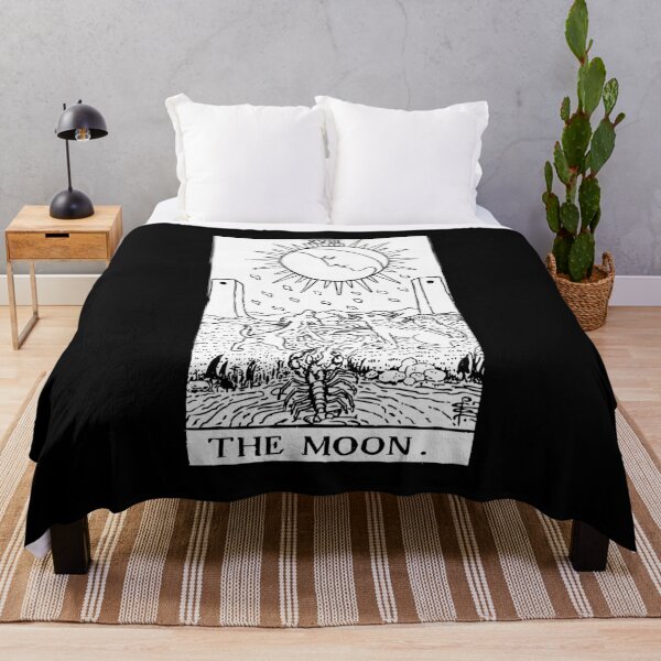 Item preview, Tarot Card : The Moon black & white designed and sold by tarotcarddesign.