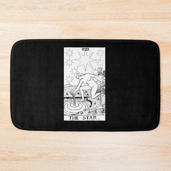 Artikelvorschau, Tarotkarte: Der Stern schwarz & amp; Weiß entworfen und verkauft von tarotcarddesign.