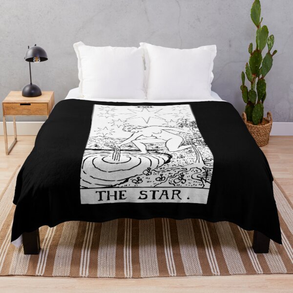 Item preview, Tarot Card : The Star black & white designed and sold by tarotcarddesign.