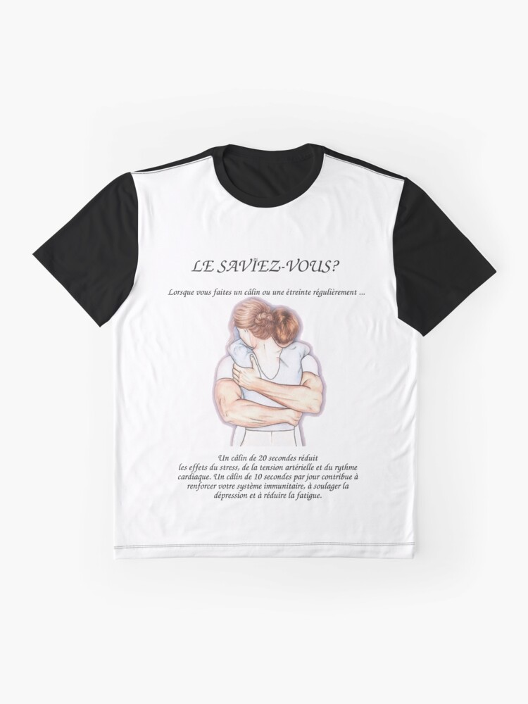 T-shirt graphique ''Les Bénéfices du Hug sur la santé' : autre vue