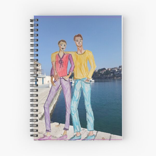 Item preview, ROMANTIC COUPLE VACATION FASHION ILLUSTRATION  designed and sold by IvanaKada.