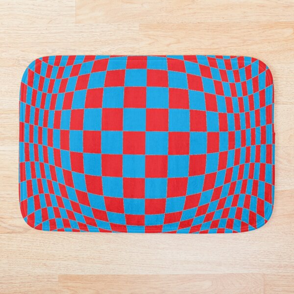 #Optical #Checker #Illusion #Pattern, design, chess, abstract, grid, square, checkerboard, illusion Bath Mat
