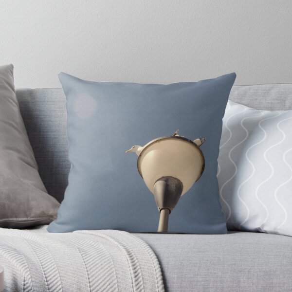 Street light Seagull Throw Pillow