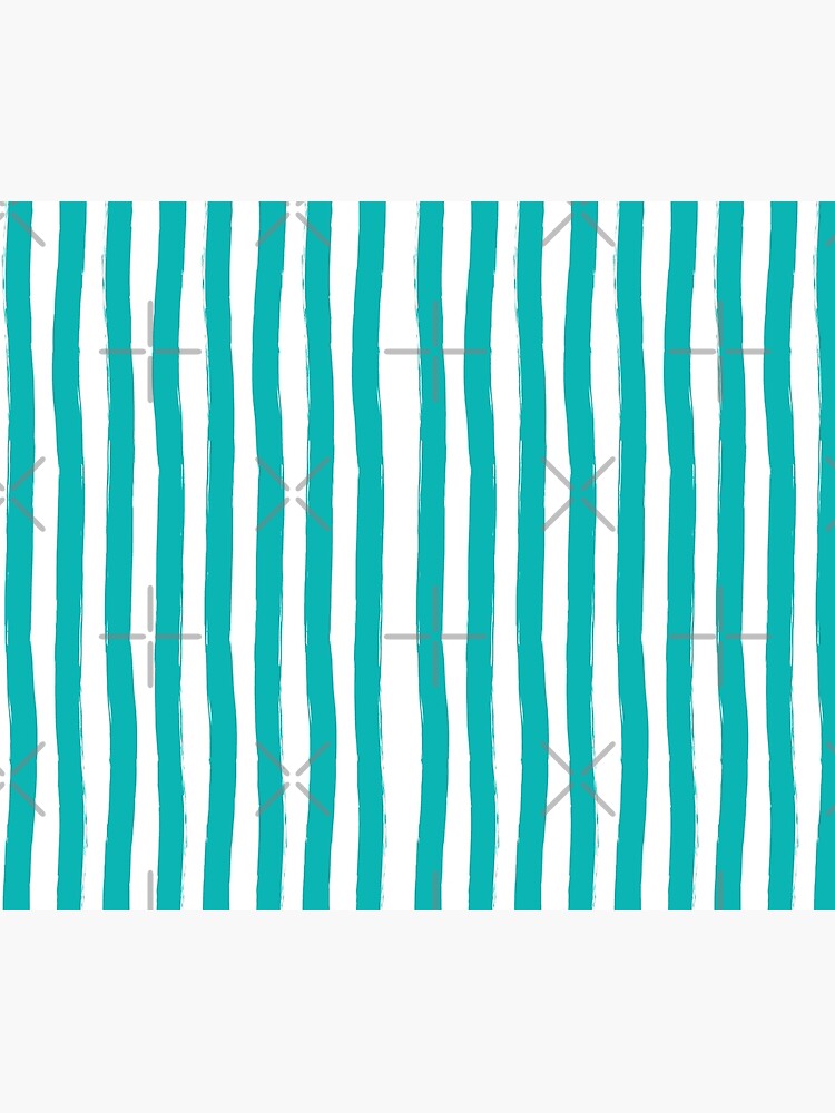 Preppy Turquoise and White Cabana Stripes by CafePretzel