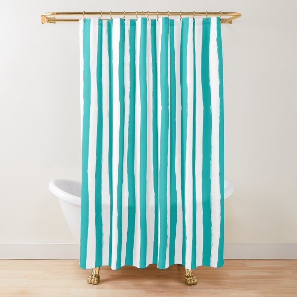 Item preview, Preppy Turquoise and White Cabana Stripes designed and sold by CafePretzel.