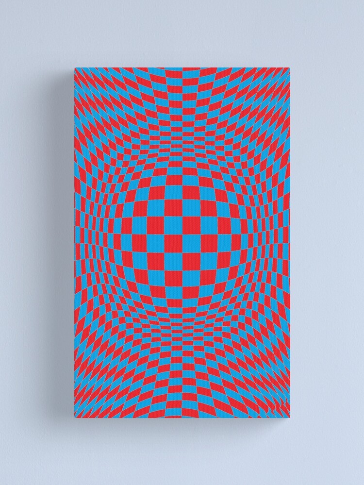 Alternate view of #Optical #Checker #Illusion #Pattern, design, chess, abstract, grid, square, checkerboard, illusion Canvas Print