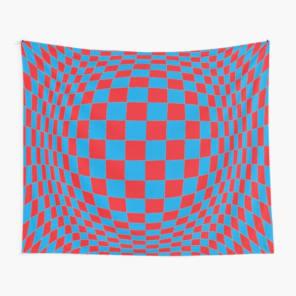 #Optical #Checker #Illusion #Pattern, design, chess, abstract, grid, square, checkerboard, illusion Tapestry