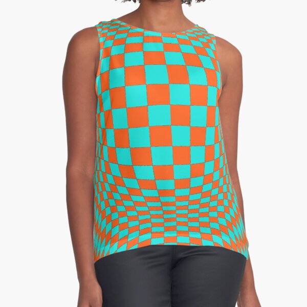 #Optical #Checker #Illusion #Pattern, design, chess, abstract, grid, square, checkerboard, illusion Sleeveless Top
