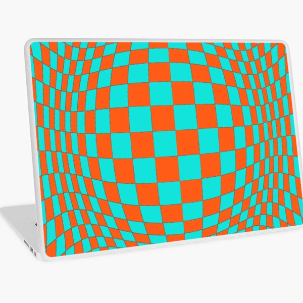 #Optical #Checker #Illusion #Pattern, design, chess, abstract, grid, square, checkerboard, illusion Laptop Skin
