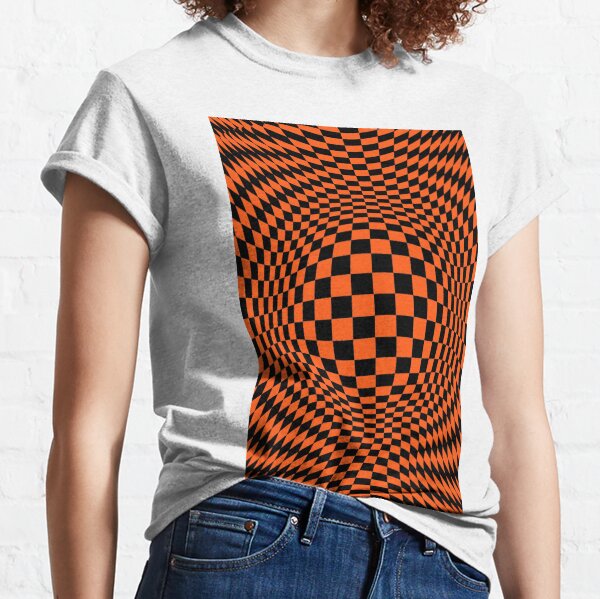 #Optical #Checker #Illusion #Pattern, design, chess, abstract, grid, square, checkerboard, illusion Classic T-Shirt