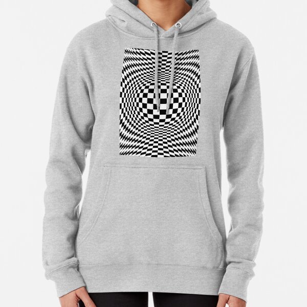 #Optical #Checker #Illusion #Pattern, design, chess, abstract, grid, square, checkerboard, illusion Pullover Hoodie