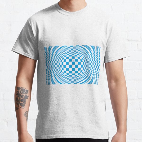 #Optical #Checker #Illusion #Pattern, design, chess, abstract, grid, square, checkerboard, illusion Classic T-Shirt