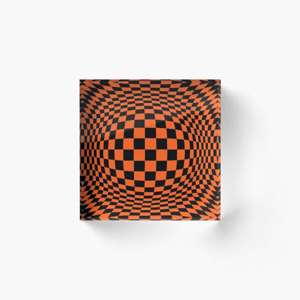 #Optical #Checker #Illusion #Pattern, design, chess, abstract, grid, square, checkerboard, illusion Acrylic Block