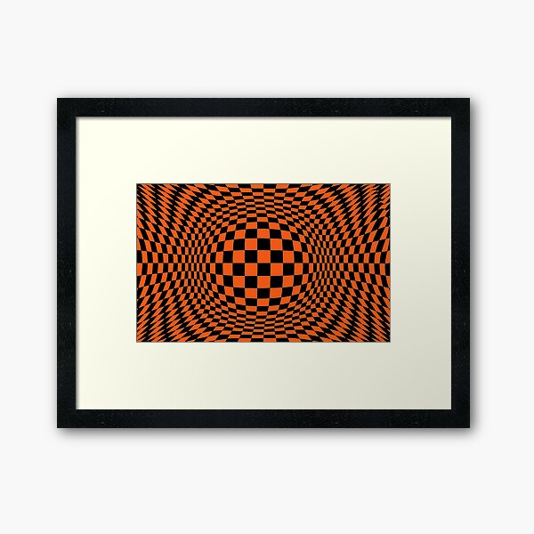 #Optical #Checker #Illusion #Pattern, design, chess, abstract, grid, square, checkerboard, illusion Framed Art Print