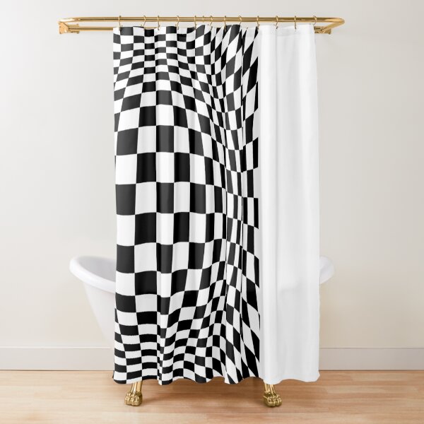 #Optical #Checker #Illusion #Pattern, design, chess, abstract, grid, square, checkerboard, illusion Shower Curtain