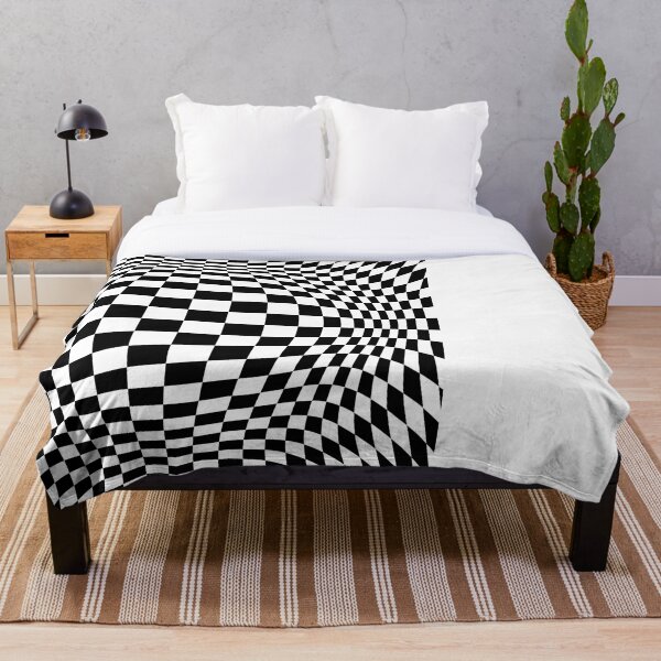 #Optical #Checker #Illusion #Pattern, design, chess, abstract, grid, square, checkerboard, illusion Throw Blanket