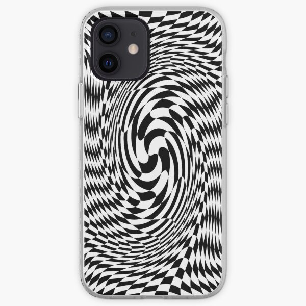 #Optical #Checker #Illusion #Pattern, design, chess, abstract, grid, square, checkerboard, illusion iPhone Soft Case