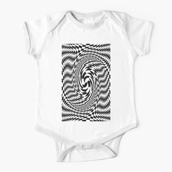 #Optical #Checker #Illusion #Pattern, design, chess, abstract, grid, square, checkerboard, illusion Short Sleeve Baby One-Piece