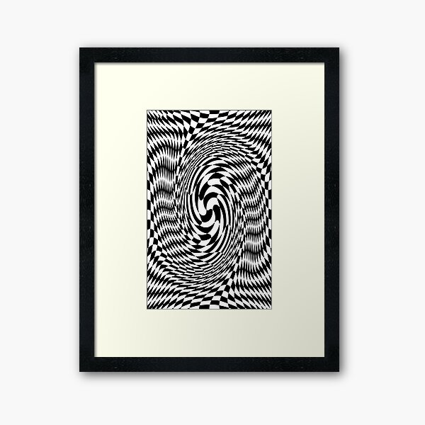 #Optical #Checker #Illusion #Pattern, design, chess, abstract, grid, square, checkerboard, illusion Framed Art Print