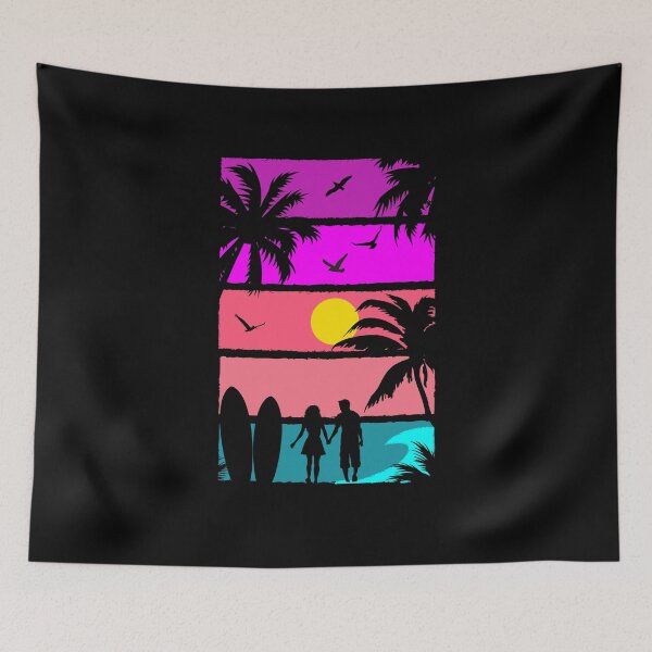 Item preview, Vaporwave Aesthetic Inspired Beach Silhouette designed and sold by BrobocopPrime.