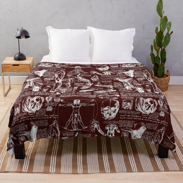 Item preview, Da Vinci's Anatomy Sketches // Mahogany designed and sold by TLTextiles.