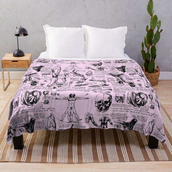 Item preview, Da Vinci's Anatomy Sketches // Light Pink designed and sold by TLTextiles.