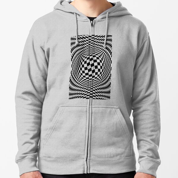#Optical #Checker #Illusion #Pattern, design, chess, abstract, grid, square, checkerboard, illusion Zipped Hoodie